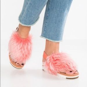 Ugg Holly Sheepskin Fur Sandal Pink